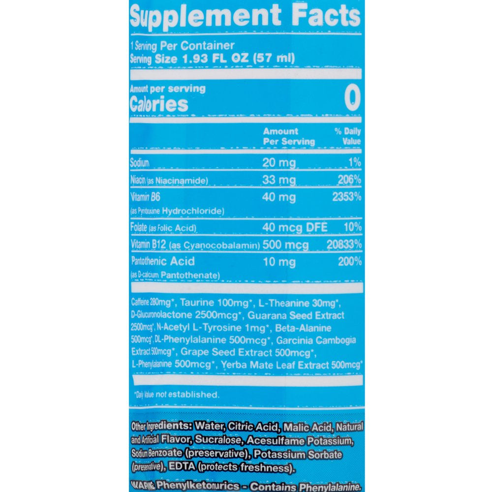 Eternal Energy Shot, Extra Strength, Berry 1.93 Oz, 12 Count