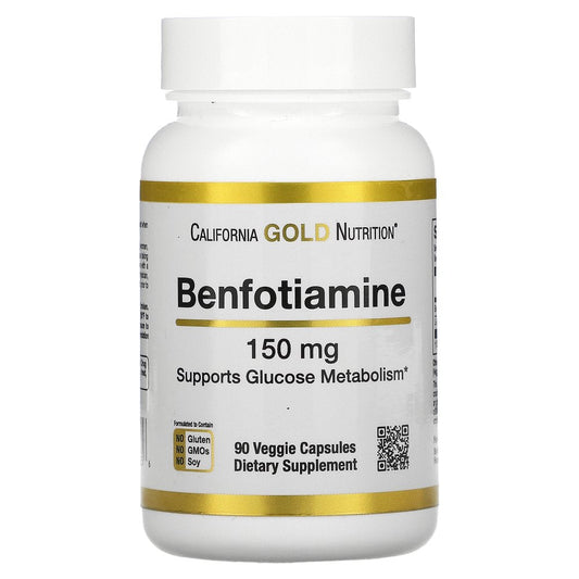 California Gold Nutrition Benfotiamine, 150 Mg, 90 Veggie Capsules