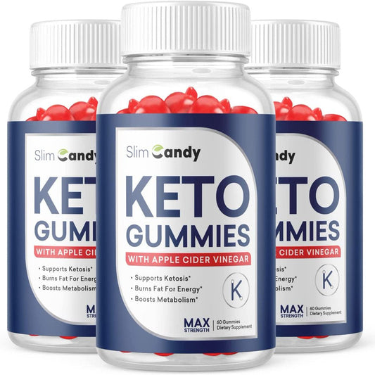 (3 Pack) Slim Candy Keto ACV Gummies - Supplement for Weight Loss - Energy & Focus Boosting Dietary Supplements for Weight Management & Metabolism - Fat Burn - 180 Gummies - Nutricity.com.au