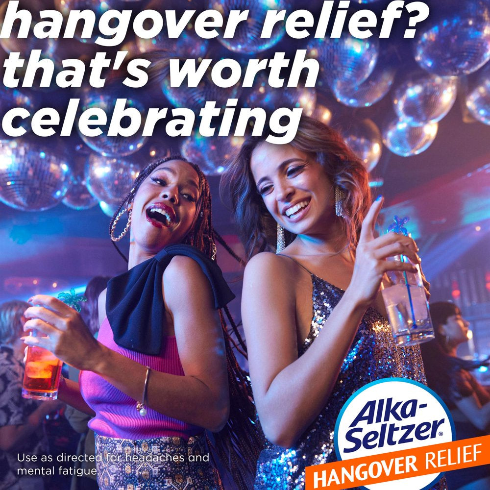 Alka-Seltzer Effervescent Hangover Relief, Aspirin, Caffeine, 20 Count