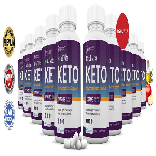 (10 Pack) Real Vita Keto ACV Pills 1275Mg Dietary Supplement 600 Capsules - Nutricity.com.au