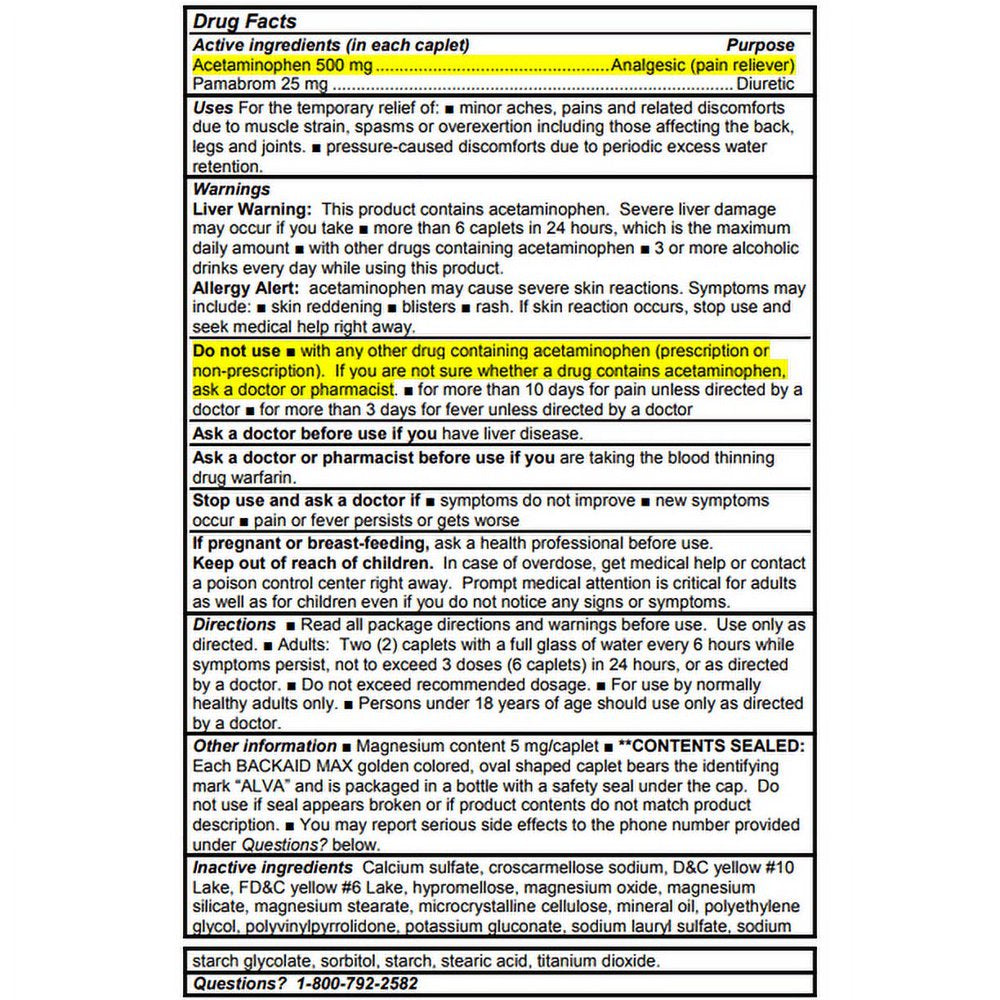 Backaid Maximum Strength Backache Pain Relief, Non Drowsy - 28 Pills, 2 Pack