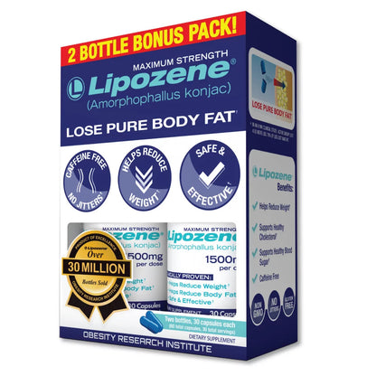 Lipozene Maximum Strength Weight Loss Supplement, 1500 Mg, 60 Capsules (Pack 1)