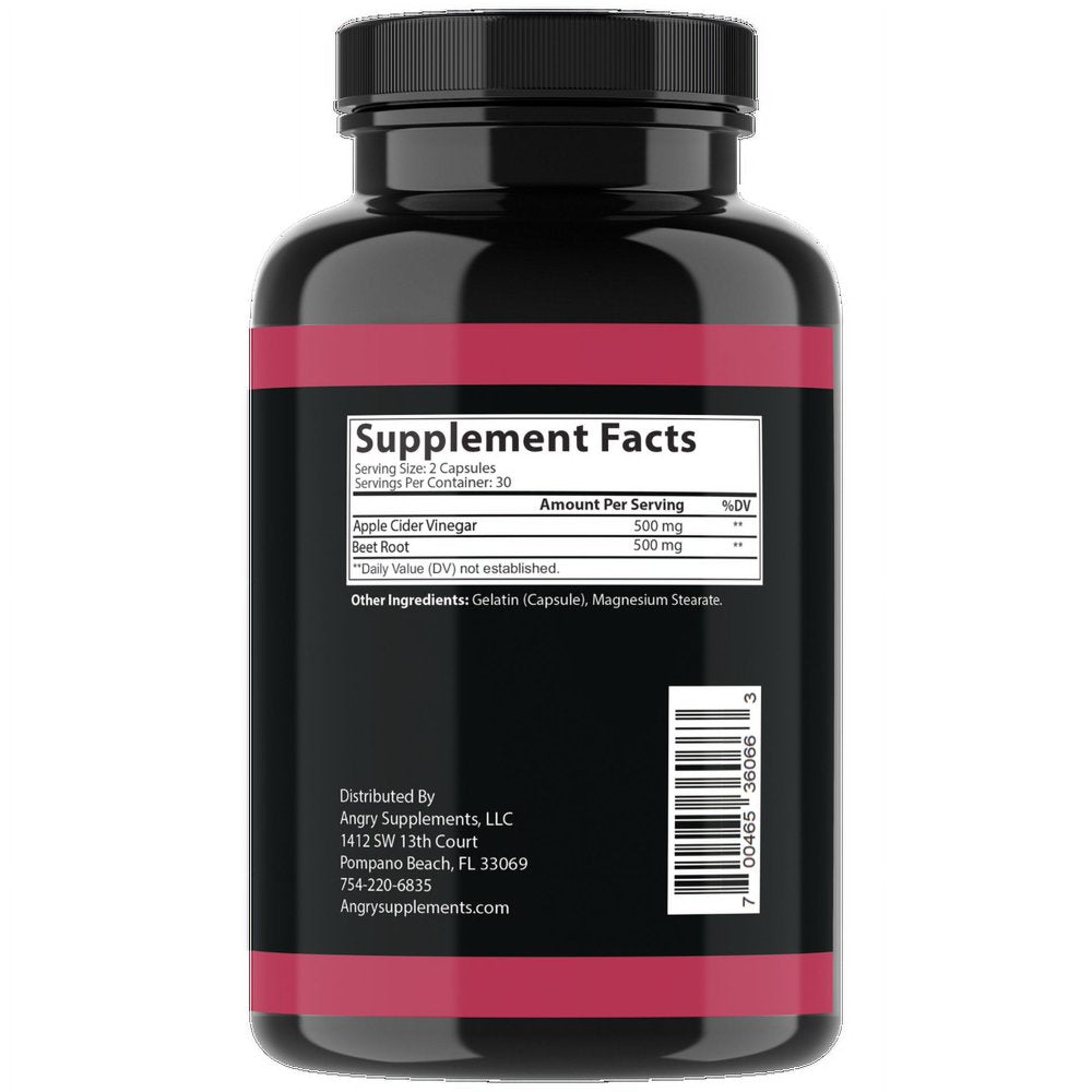 Apple Cider Vinegar + Beet Root Weight Loss Nitric Oxide 60 Capsules