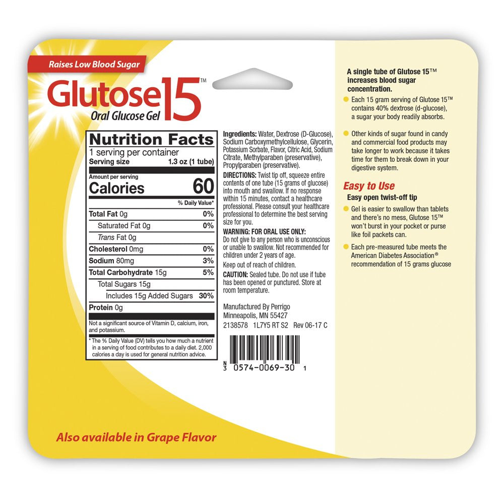 Glutose 15 Glucose Gel 00574006930 1 Pack, 3 per Pack