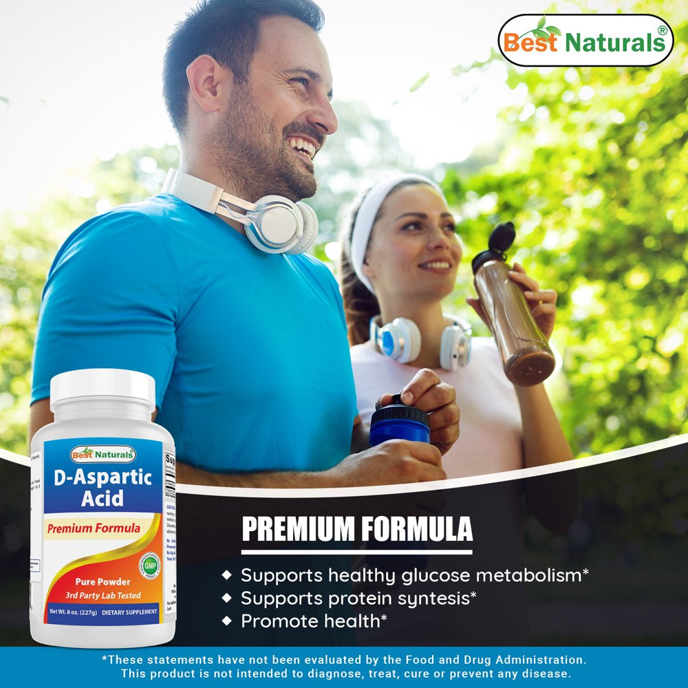Best Naturals D-Aspartic Acid Pure 8 Oz Powder | Testosterone Booster