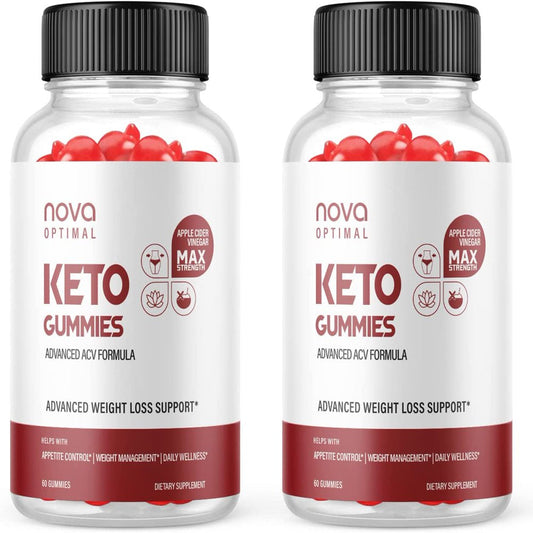 (2 Pack) Nova Optimal Keto Gummies - Supplement for Weight Loss - Energy & Focus Boosting Dietary Supplements for Weight Management & Metabolism - Fat Burn - 120 Gummies - Nutricity.com.au
