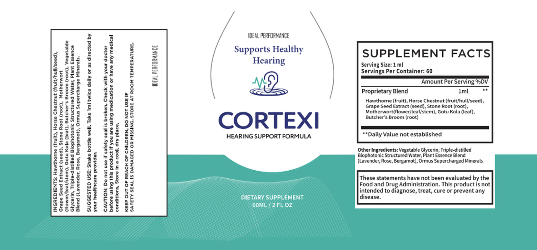 Cortexi Hearing Support Formula Dietary Supplement Drops, 1 Pack