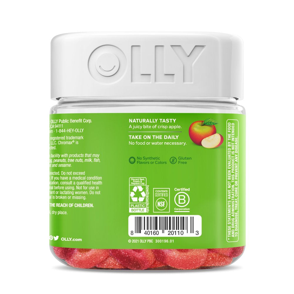 OLLY Metabolism Gummy Rings, Apple Cider Vinegar, B12, Chromium, Apple Flavor, 30 Ct