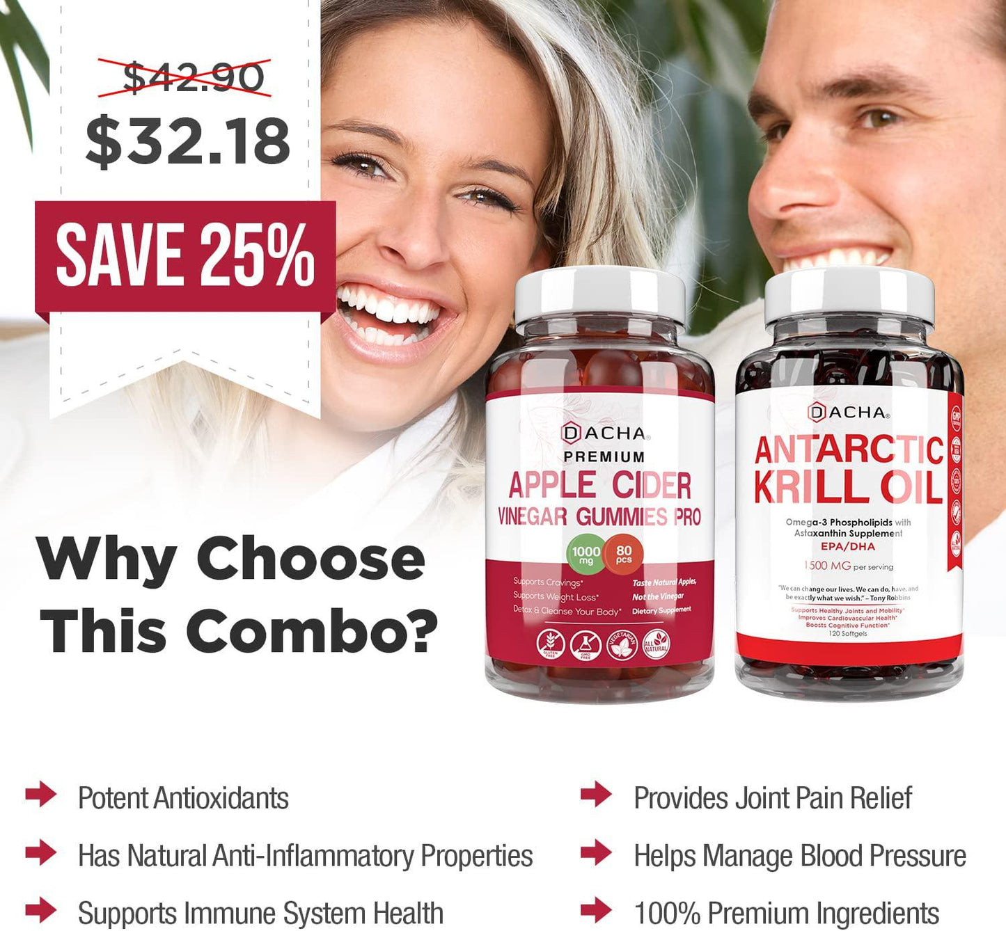 2x Advanced Immunity Detox Bundle - Apple Cider Vinegar and Krill Oil, Natural Ultra Absorption Supplements, ACV With Mother, Astaxanthin Standard EPA DHA, For Heart Health, Joint Relief, Immune Support