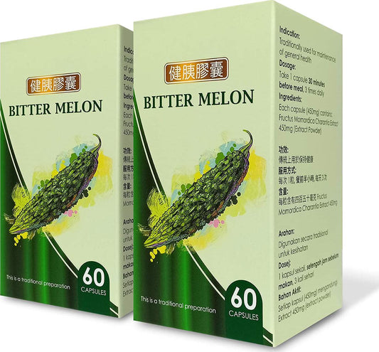 2x Bio Wellz Bitter Melon Supplement - Blood Sugar Support with Clinically Proven Results, Traditional Health Supplement, 100% Natural w/ Momordica Charantia Extract, No Additives - 120Capsules/Bottle