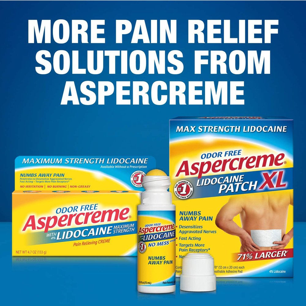 Aspercreme Foot Pain Creme 4% Lidocaine Relieves Achy & Painful Feet, 4 Oz