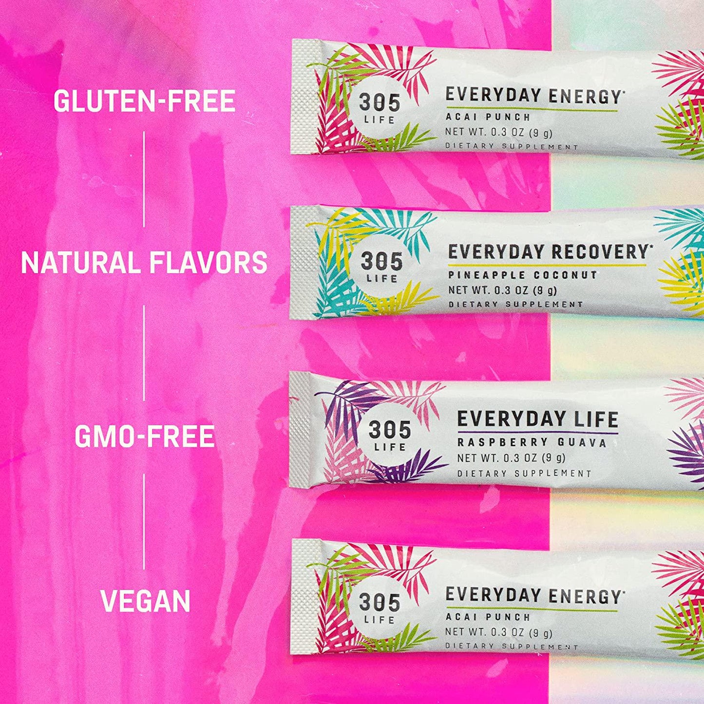 305 Life Everyday Life Raspberry Guava Powder Dietary Supplement for Men and Women 1 Box of 30 Packets