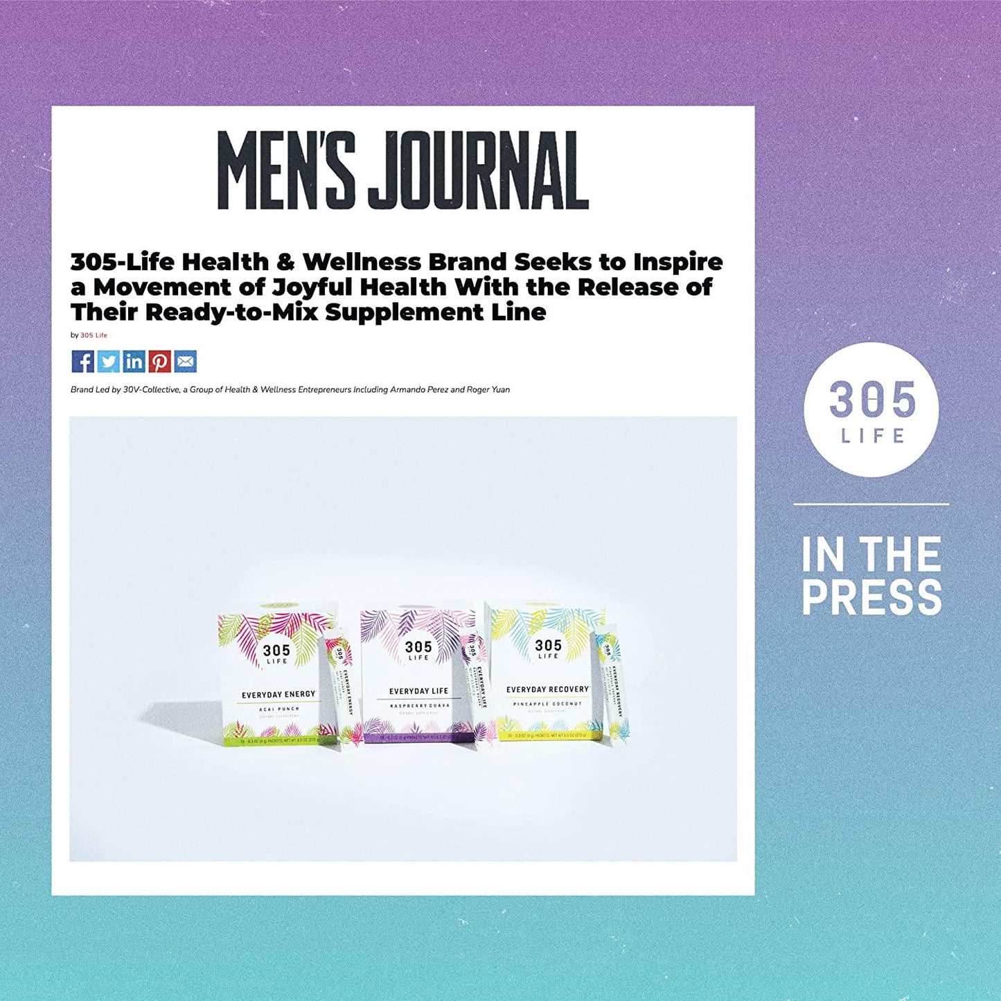 305 Life Everyday Life Raspberry Guava Powder Dietary Supplement for Men and Women 1 Box of 30 Packets