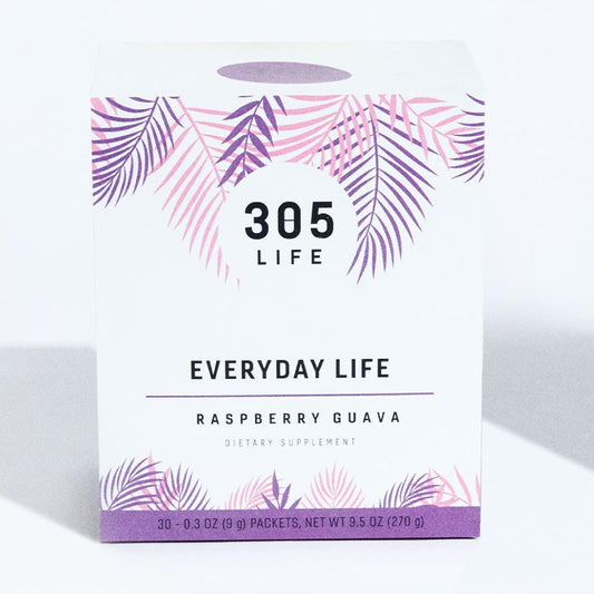 305 Life Everyday Life Raspberry Guava Powder Dietary Supplement for Men and Women 1 Box of 30 Packets