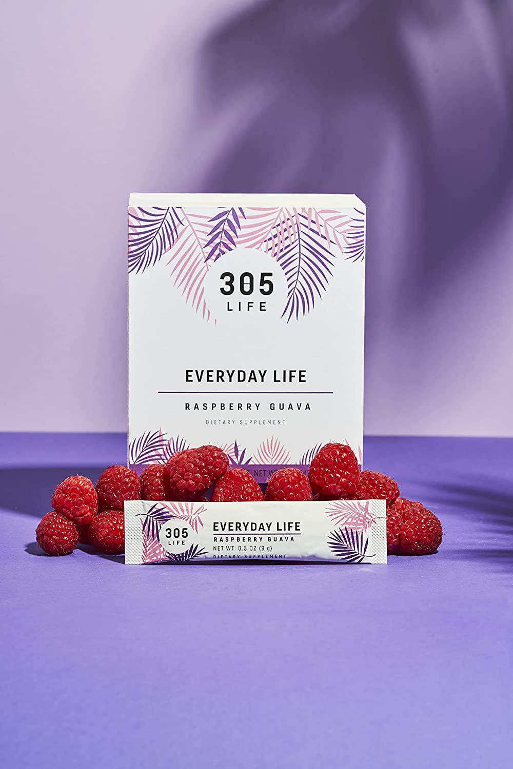305 Life Everyday Life Raspberry Guava Powder Dietary Supplement for Men and Women 1 Box of 30 Packets