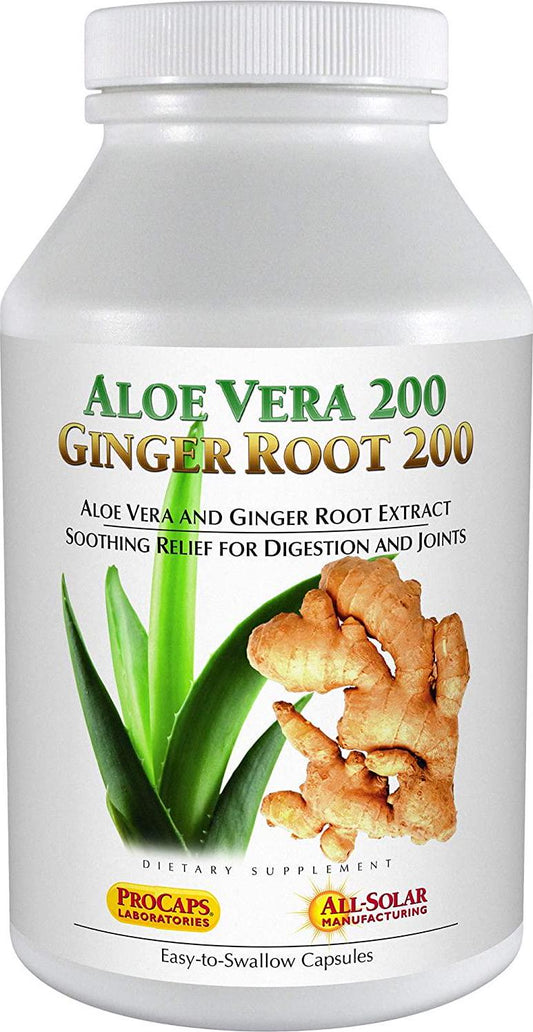 (30 Capsules) - Aloe Vera 200 Ginger Root 200 30 Capsules