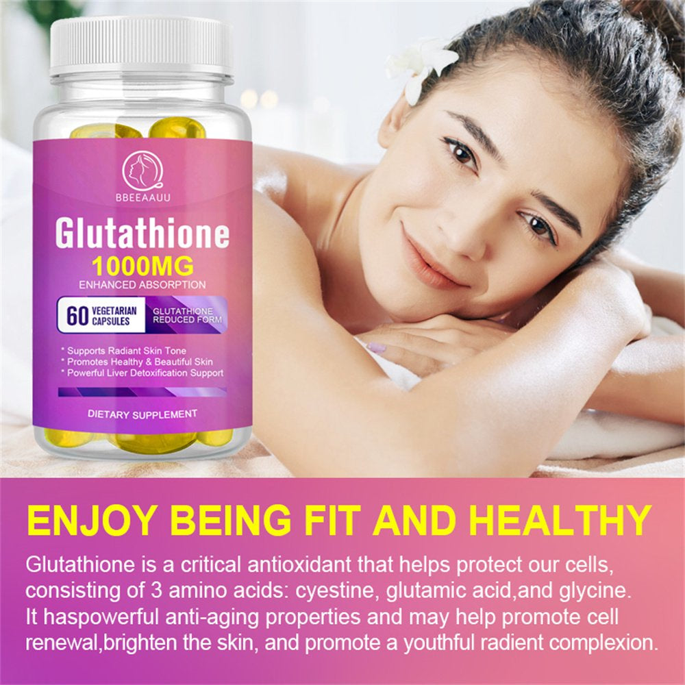 (2 Pack) Bbeeaauu 1000Mg Glutathione Pills 120 Pcs, Anti-Aging, Anti-Wrinkle, Protect Liver Health & Skin Care Capsules - Nutricity.com.au