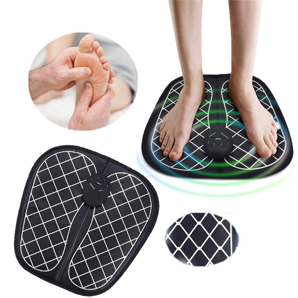 Electric Foot Massager Machine, Portable Chargeable Foot Circulation Massager, Automatic Massage, 6 Modes, for Circulation Relaxing Fibromyalgia Painful Diabetic Neuropathy