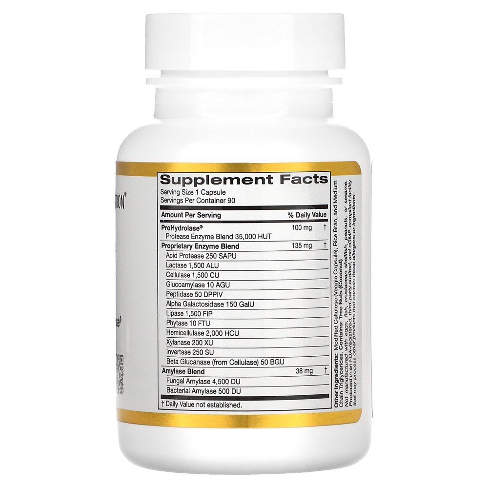 Digestive Enzymes, Broad Spectrum, Suitable for Vegetarians, 90 Veggie Capsules