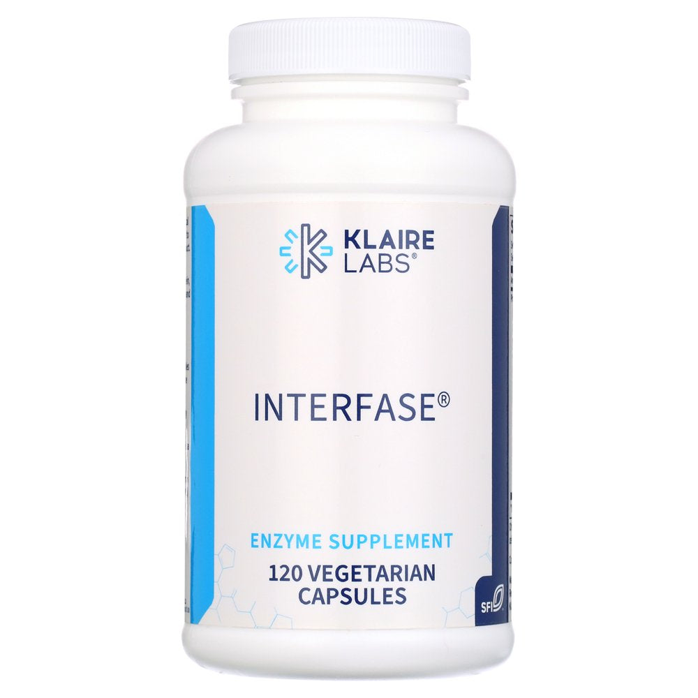 Klaire Labs Interfase - Digestive Enzyme Blend to Support GI Detox & Gut Flora Balance - Dairy-Free (120 Vegetarian Capsules)