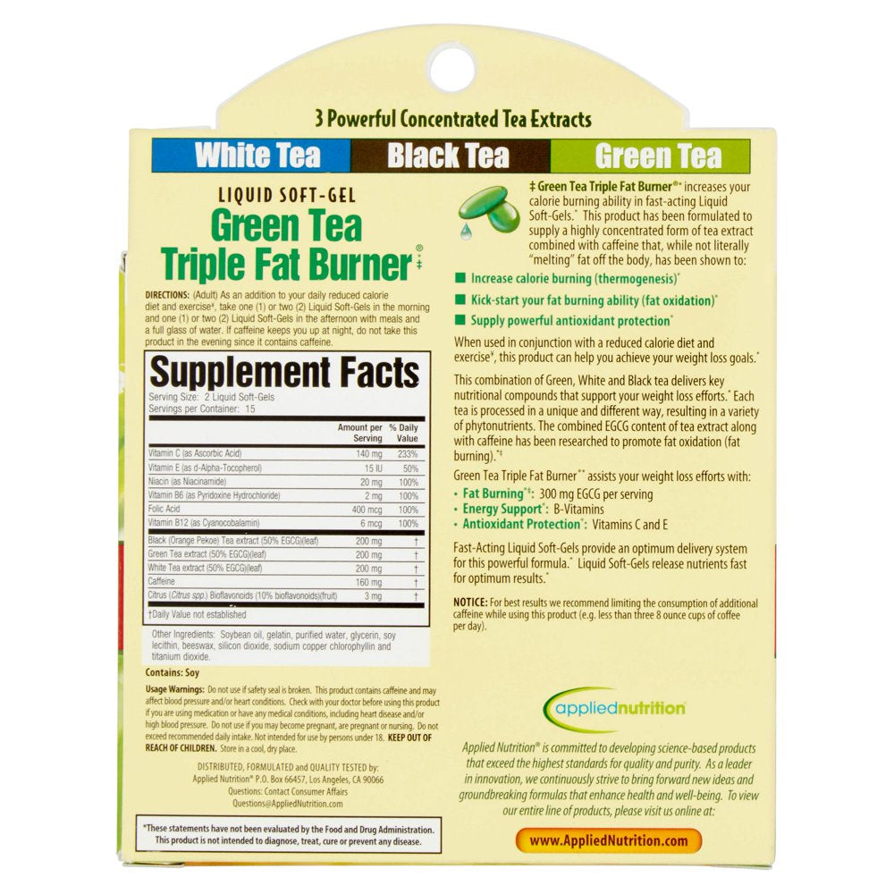 Applied Nutrition Maximum Strength Green Tea Weight Loss Supplement, 30 Capsules