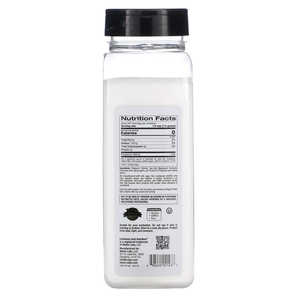 California Gold Nutrition FOODS - Light Sea Salt, 40.21 Oz (1.14 Kg)