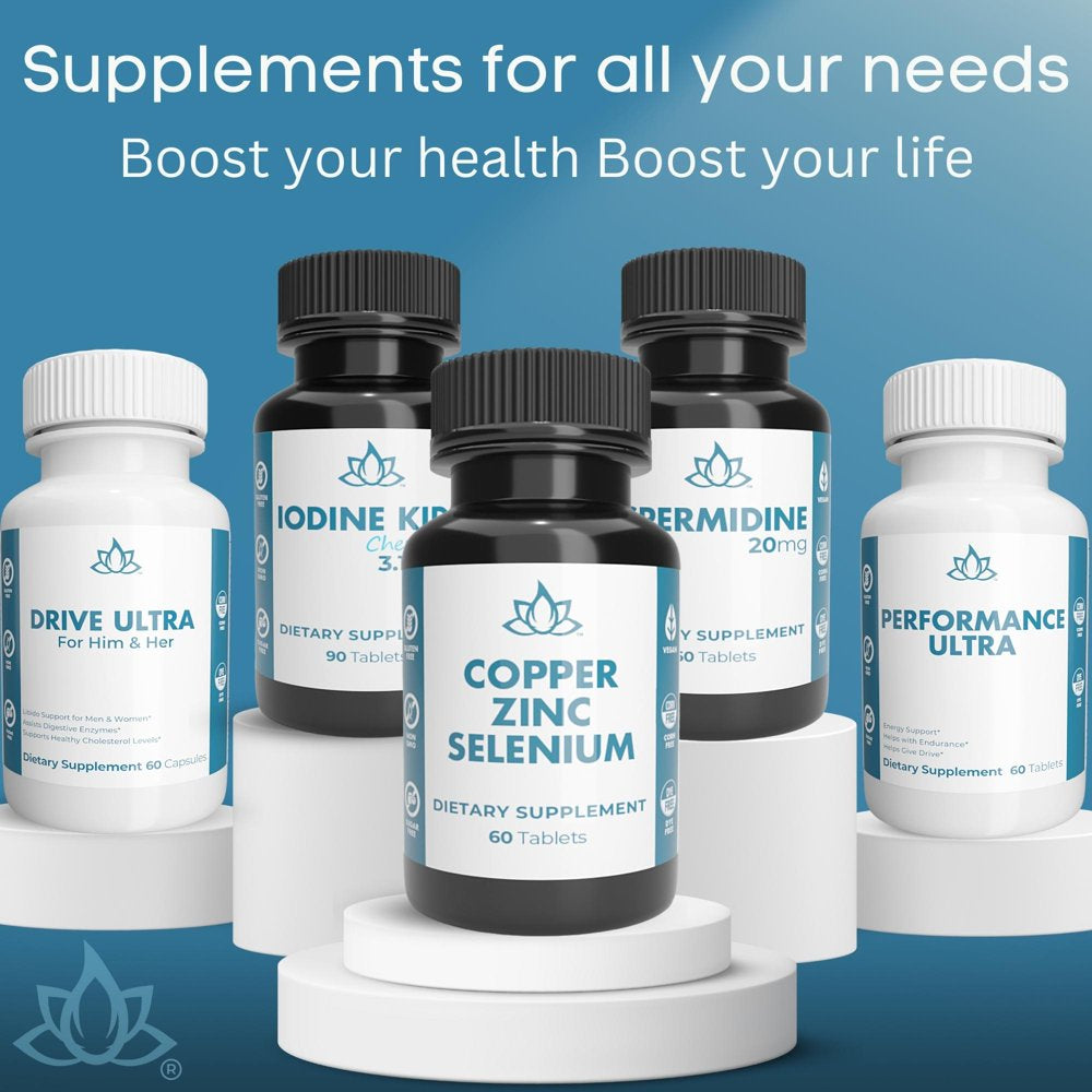 Copper 5Mg Zinc 40Mg Selenium 200Mcg 3 in 1 Multi-Mineral Supplement High Absorption - 60 Tablets | New World Health Brands