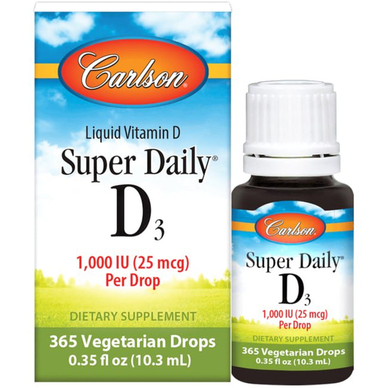 Carlson Super Daily D3 Liquid Drops, 1000 IU, 365 Drops