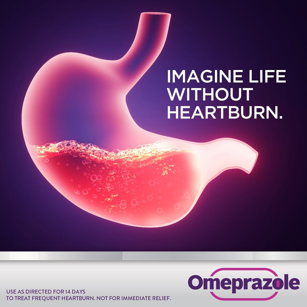 Equate Omeprazole Delayed Release Tablets 20 Mg, Acid Reducer, Frequent Heartburn, 14 Count