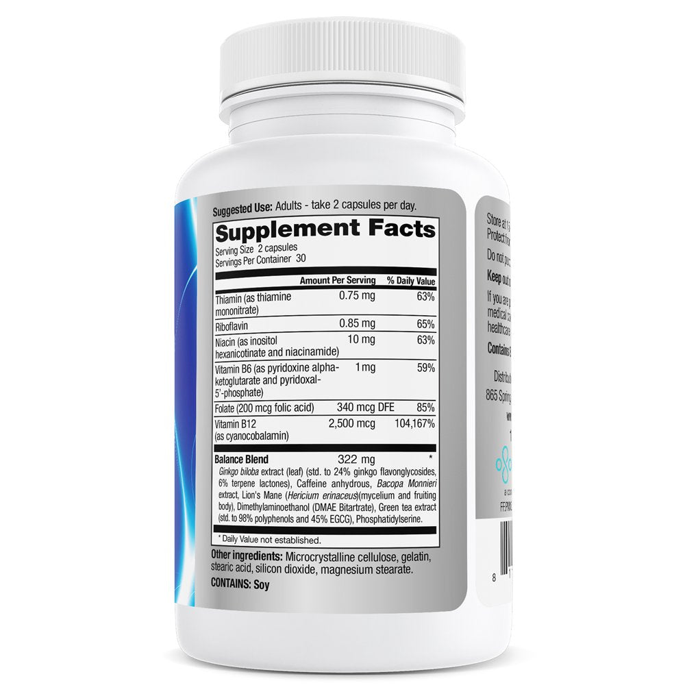 Focus Factor PRO MAX Brain Supplement - Nootropics Brain Health & Cognitive Support - 60Ct