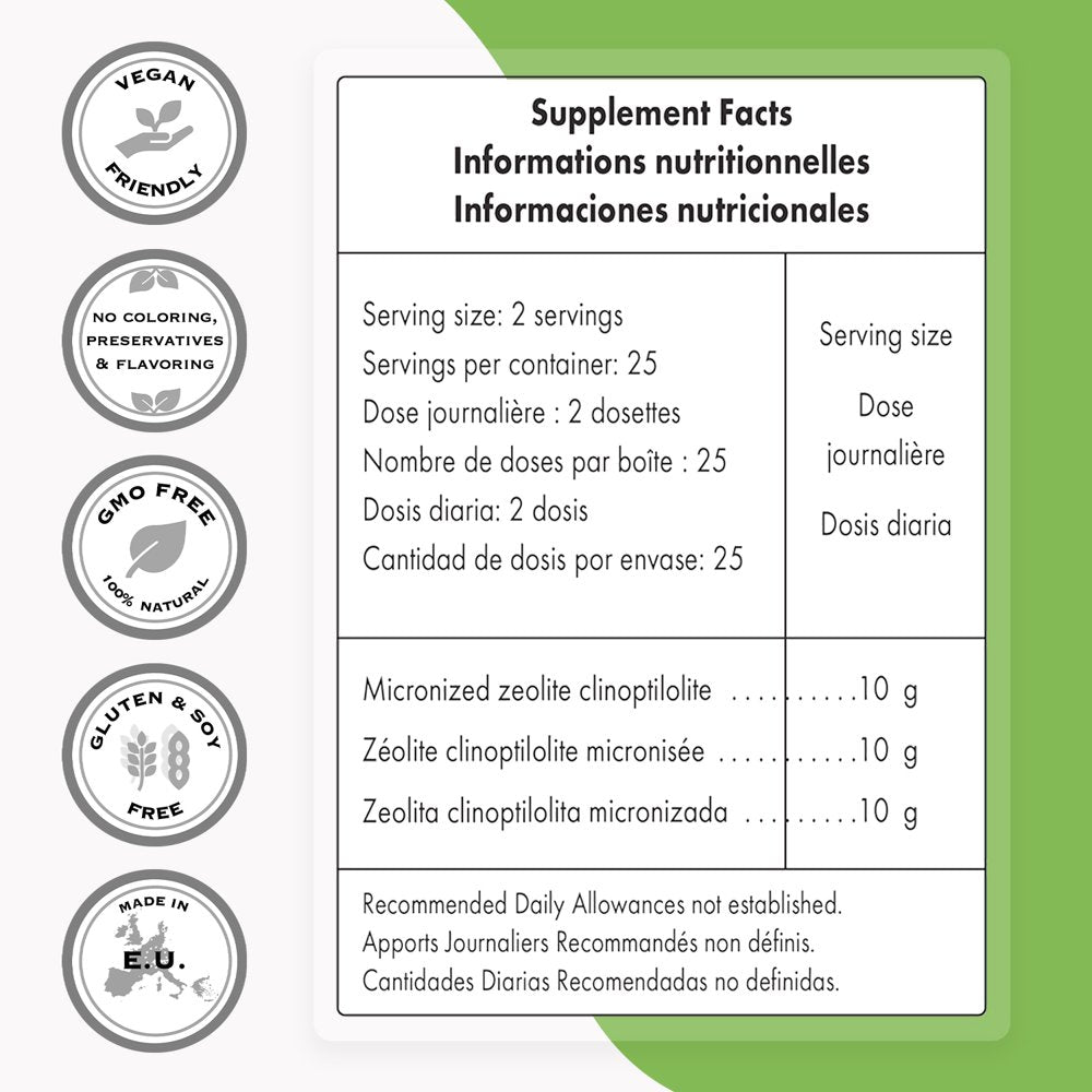 Supersmart - Zeolite Clinoptilolite Powder - Immunity Booster & Chelation Supplement | Made in USA | Non-Gmo - Gluten Free - 250 G