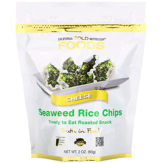 California Gold Nutrition, Seaweed Rice Chips, Cheese, 2 Oz