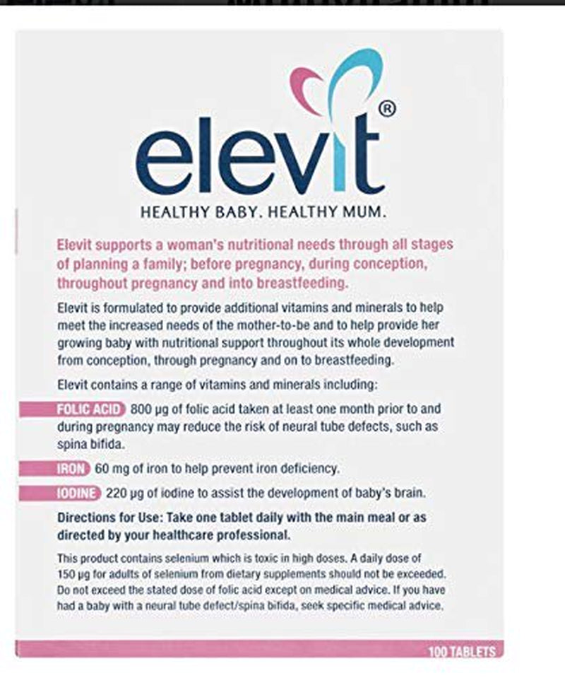 Elevit TAB with Iodine 100S Standard Shipping