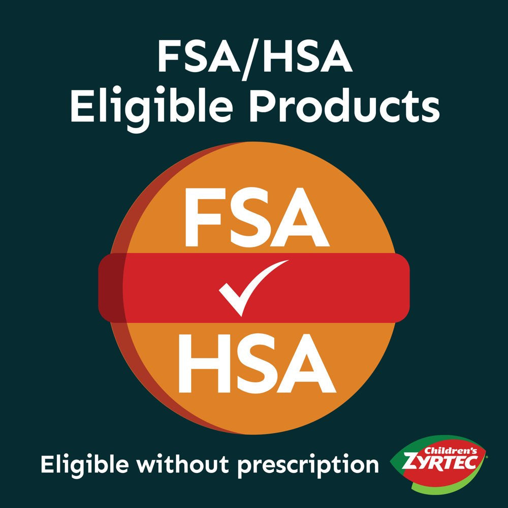 Children'S Zyrtec 24 Hr Allergy Relief Dissolve Tablets, Citrus, 24Ct