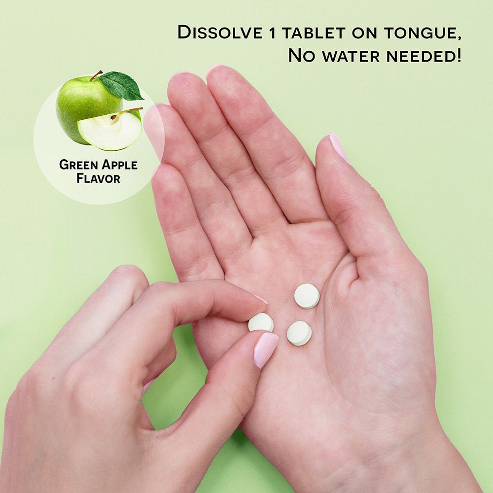 EZ Melts Vitamin D3 Supports Bone and Immune Health, 5000 IU 90 Tablets, Apple Flavored, Vegan Dietary Supplements, Dissolvable and Fast Melting