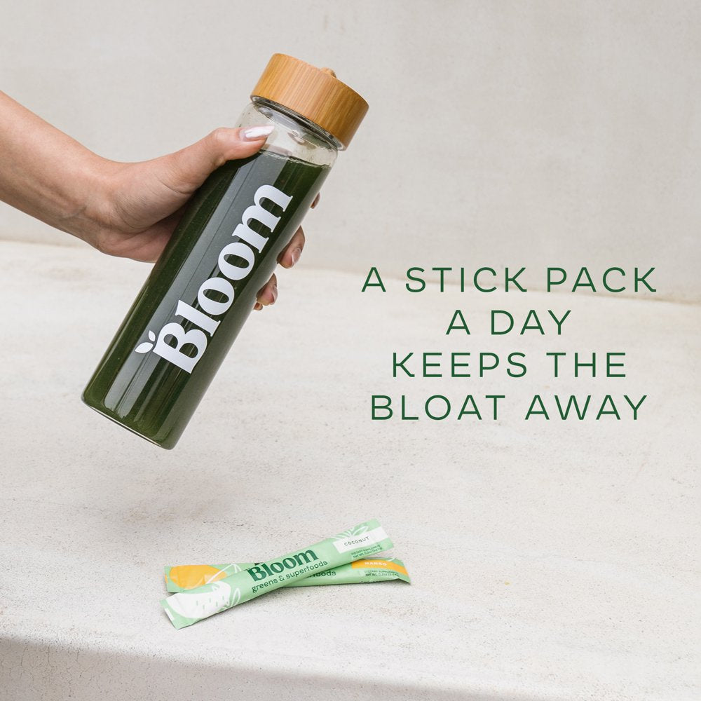 Bloom Nutrition Greens & Superfoods Powder Sticks, Mango, Berry, and Coconut, 12 Count