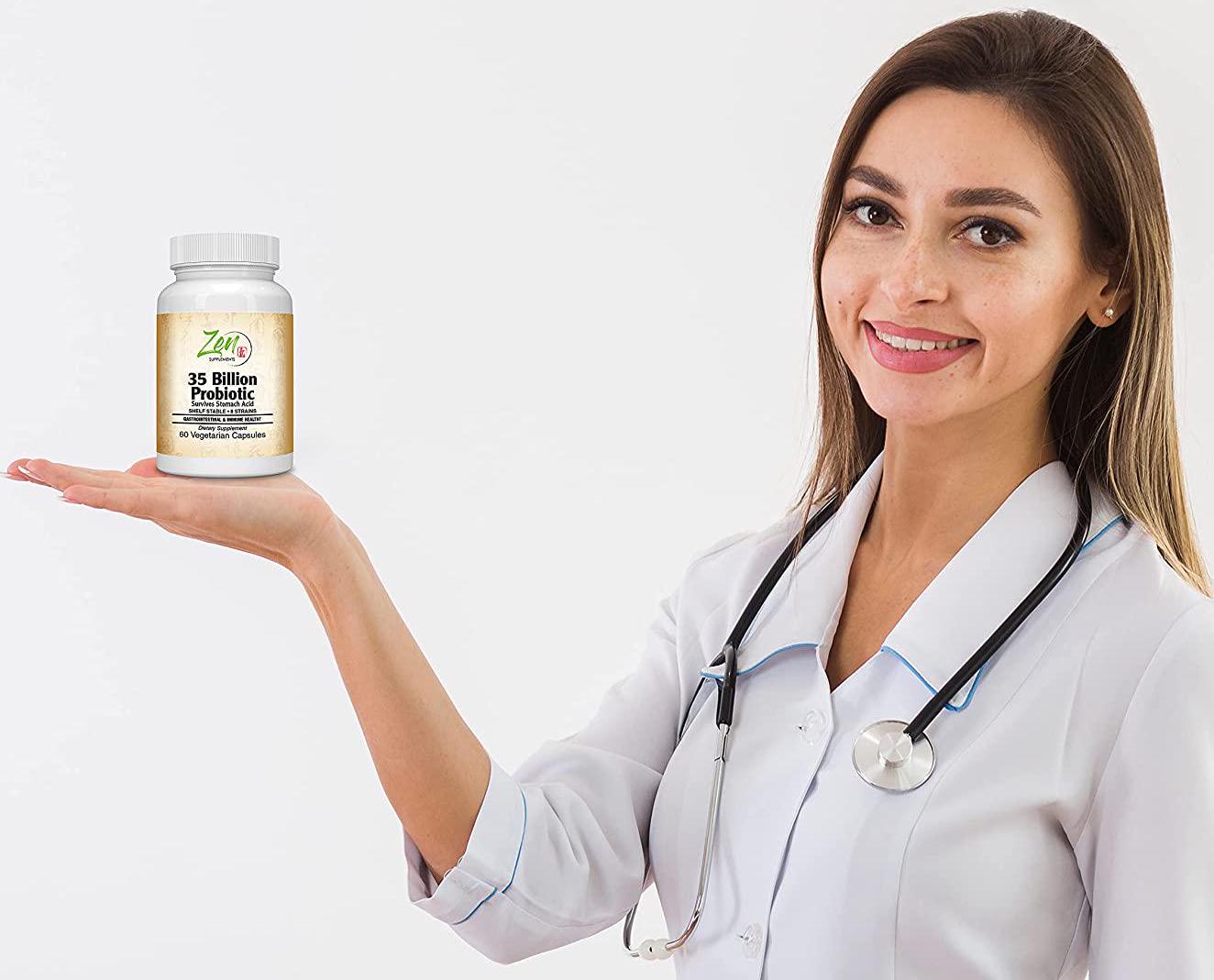 35 Billion Probiotic CFU with 8 Strains 60-Vegcaps - Sustained Release Technology, Resist Stomach Acid, Shelf Stable - Support for Healthy Digestion and Intestinal Ecology Favorable Intestinal Flora