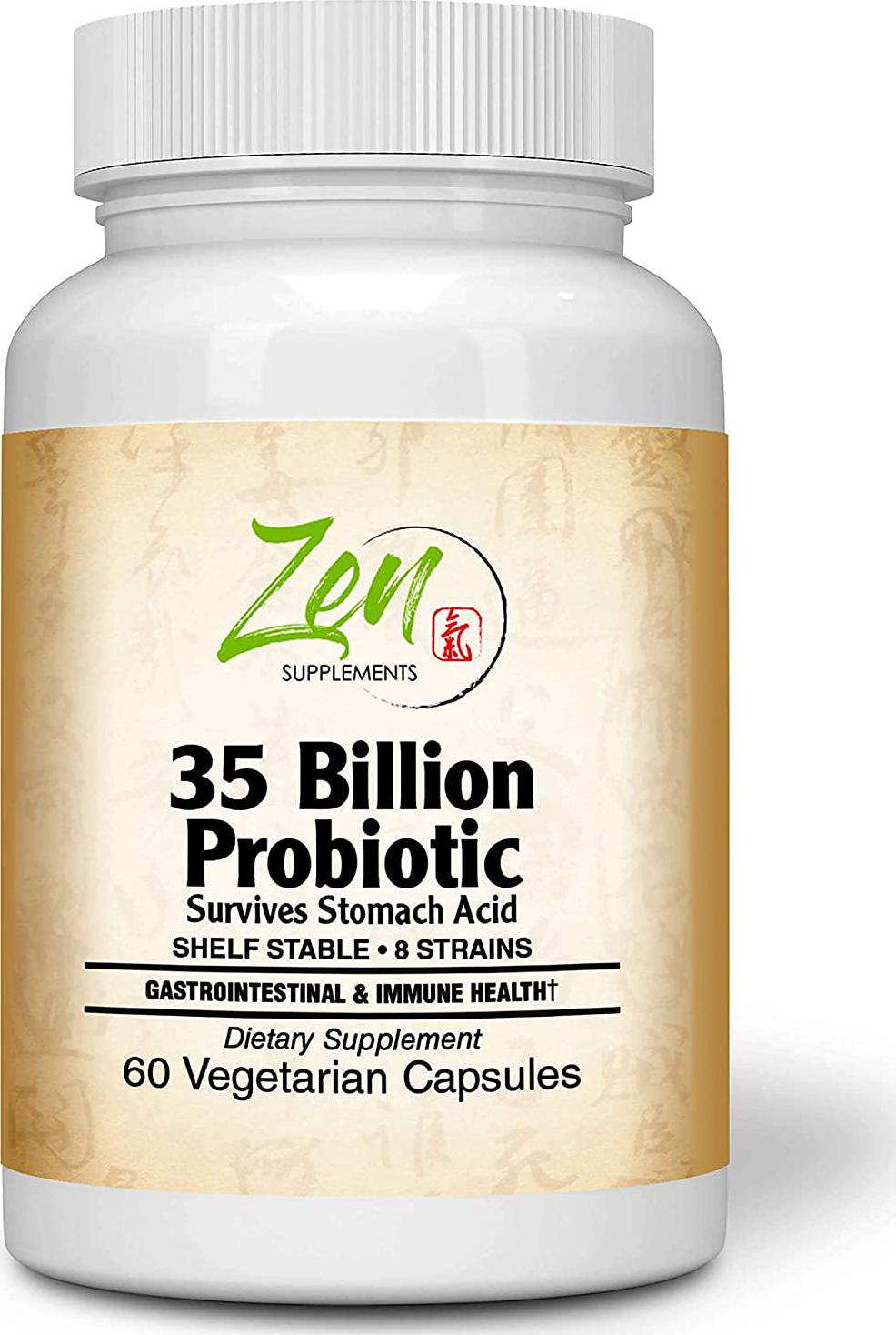 35 Billion Probiotic CFU with 8 Strains 60-Vegcaps - Sustained Release Technology, Resist Stomach Acid, Shelf Stable - Support for Healthy Digestion and Intestinal Ecology Favorable Intestinal Flora
