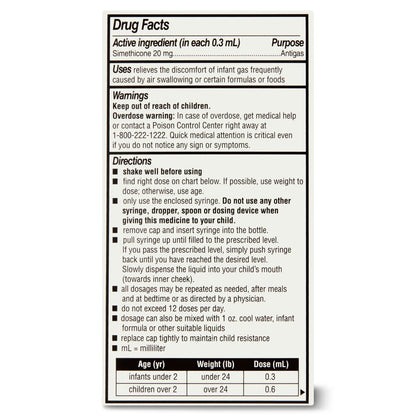 Parent'S Choice Infants' Gas Relief Simethicone Drops, 20Mg, 1 Fl. Oz.