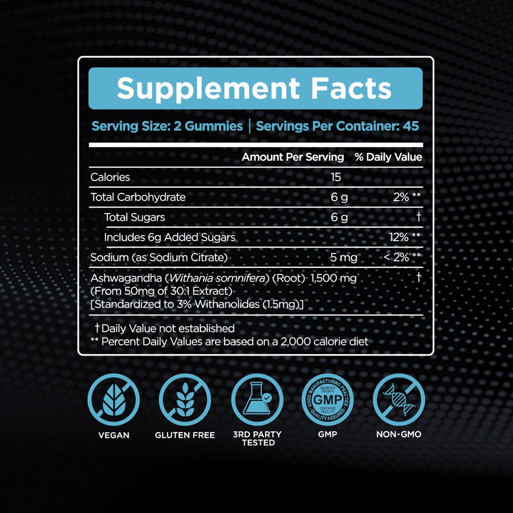 Effective Nutra Ashwagandha Gummies 1500Mg - Supplements for Men & Women - (90 Count)