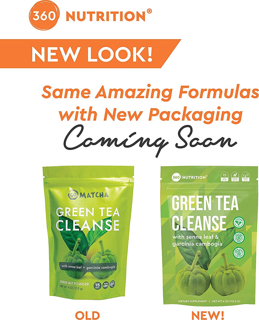 360 Nutrition Green Tea Detox Cleanse | 15 Servings | Weight Loss, Senna Leaf and Garcinia Cambogia Powder