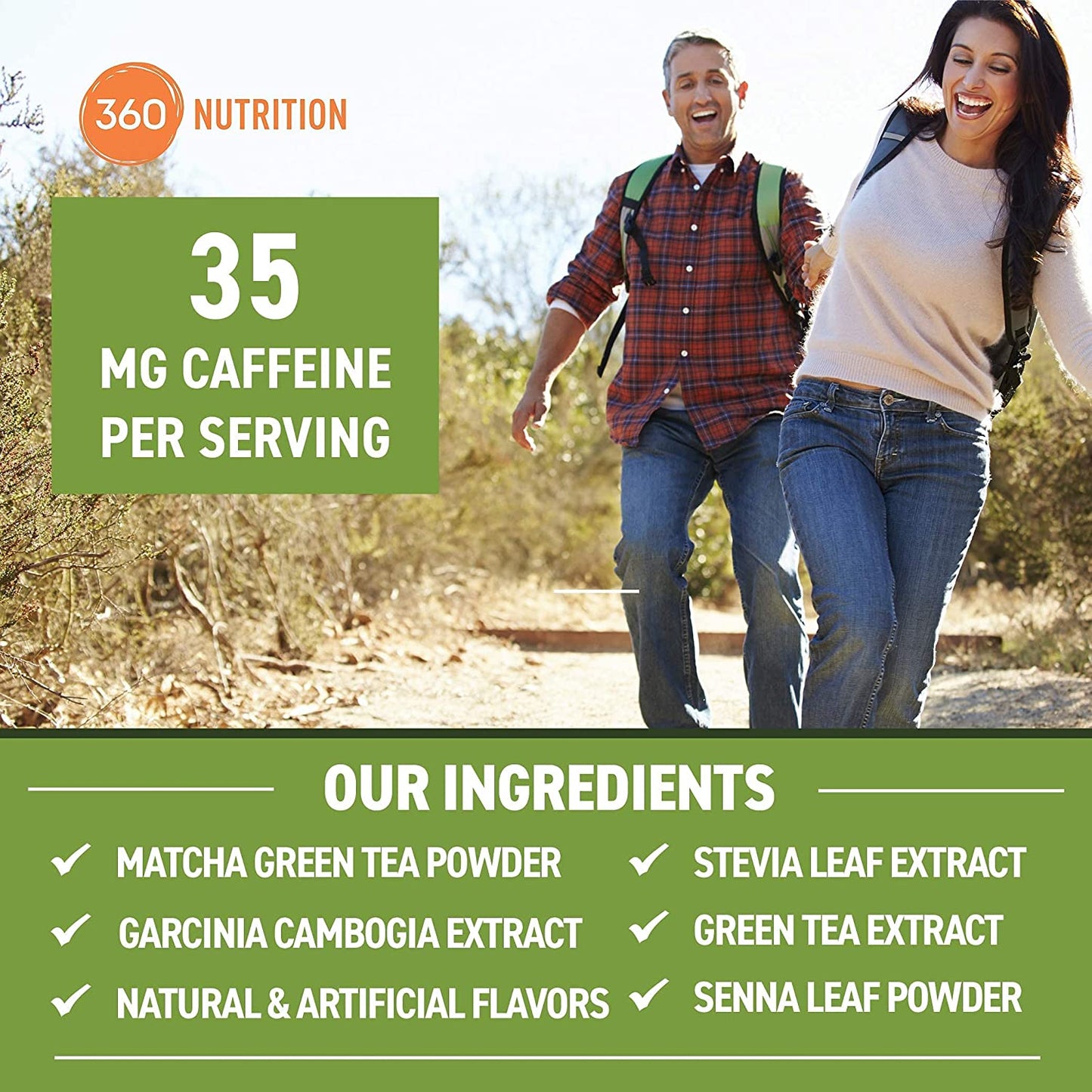 360 Nutrition Green Tea Detox Cleanse | 15 Servings | Weight Loss, Senna Leaf and Garcinia Cambogia Powder