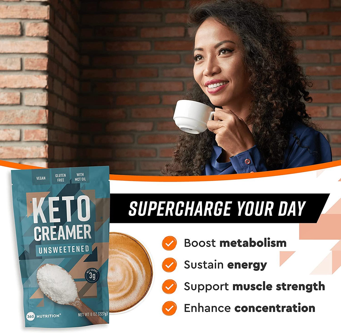 360 Nutrition Keto Creamer with MCT Oil | Unsweetened | Dairy Free Coffee Creamer Milk Substitute | Weight Loss, Energy, Fat Loss