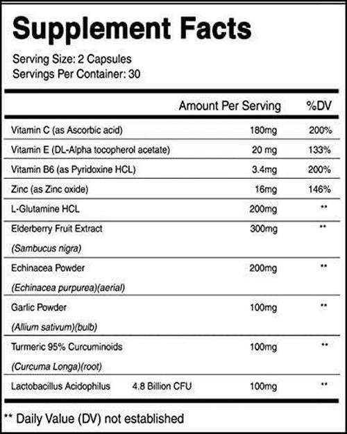 365 Boosters Immune Daily Defense Immunity Supplement, Elderberry, Vitamin C, E, B6, Zinc, Garlic, Echinacea, Turmeric and Probiotics