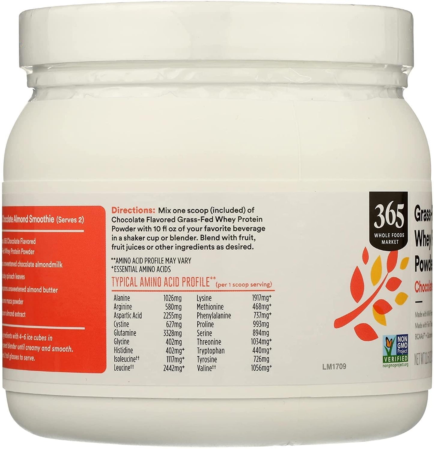 365 by Whole Foods Market, Protein Whey Grassfed Chocolate, 11.6 Ounce