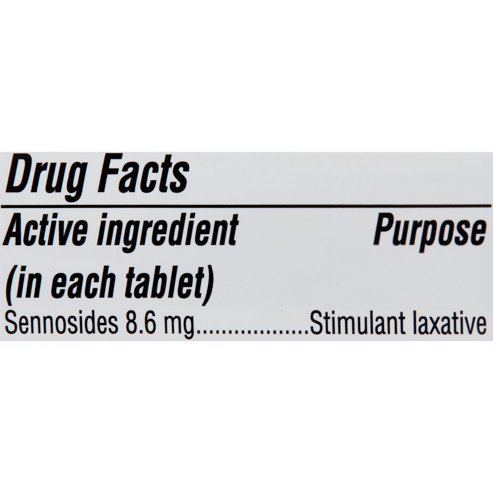 Equate Natural Vegetable Laxative, Sennosides Stimulant Stool Softener for Constipation, 100 Tablets