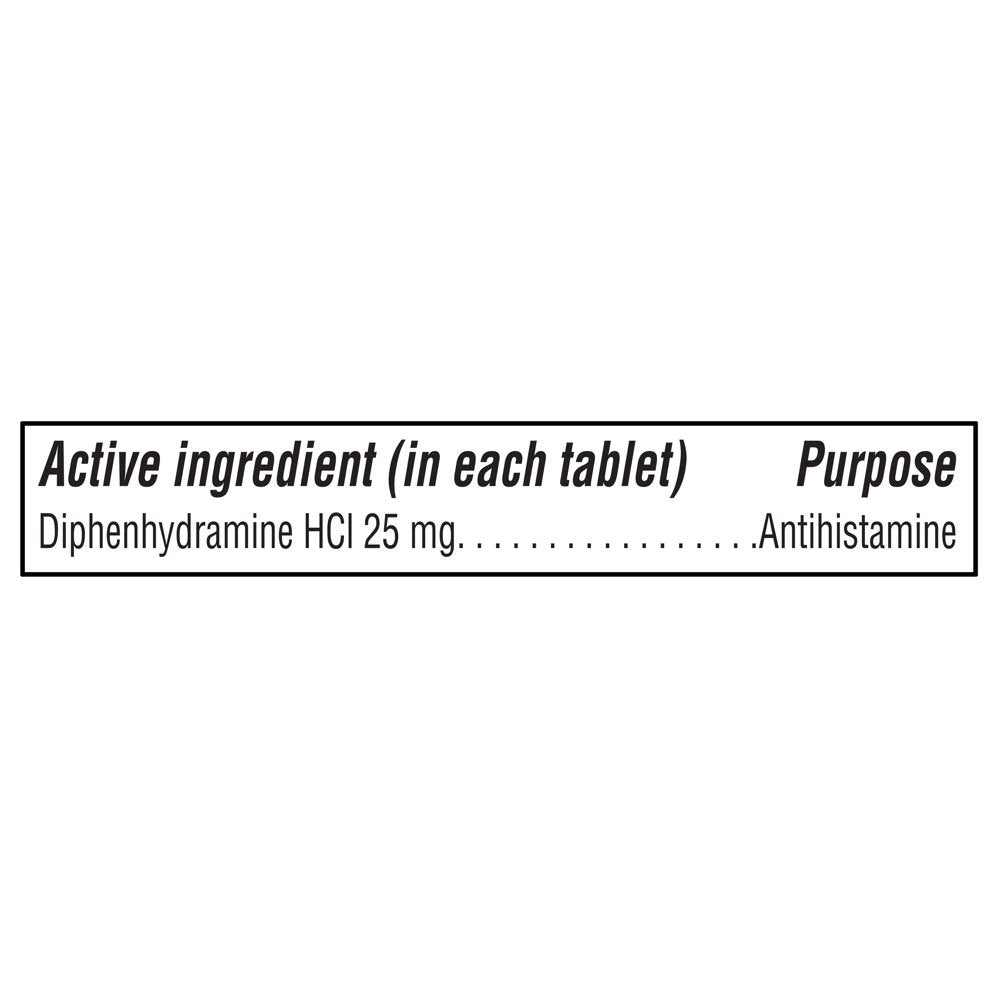 Equate Dye-Free Allergy Relief Medicine, 25 Mg, 100Ct Tablets