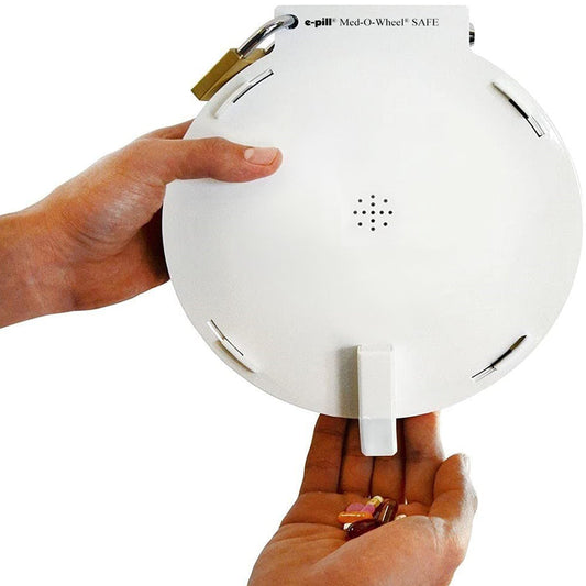 E-Pill Med-O-Wheel SAFE - Tamper Resistant Automatic Pill Dispenser W/ 4 Independent Locks