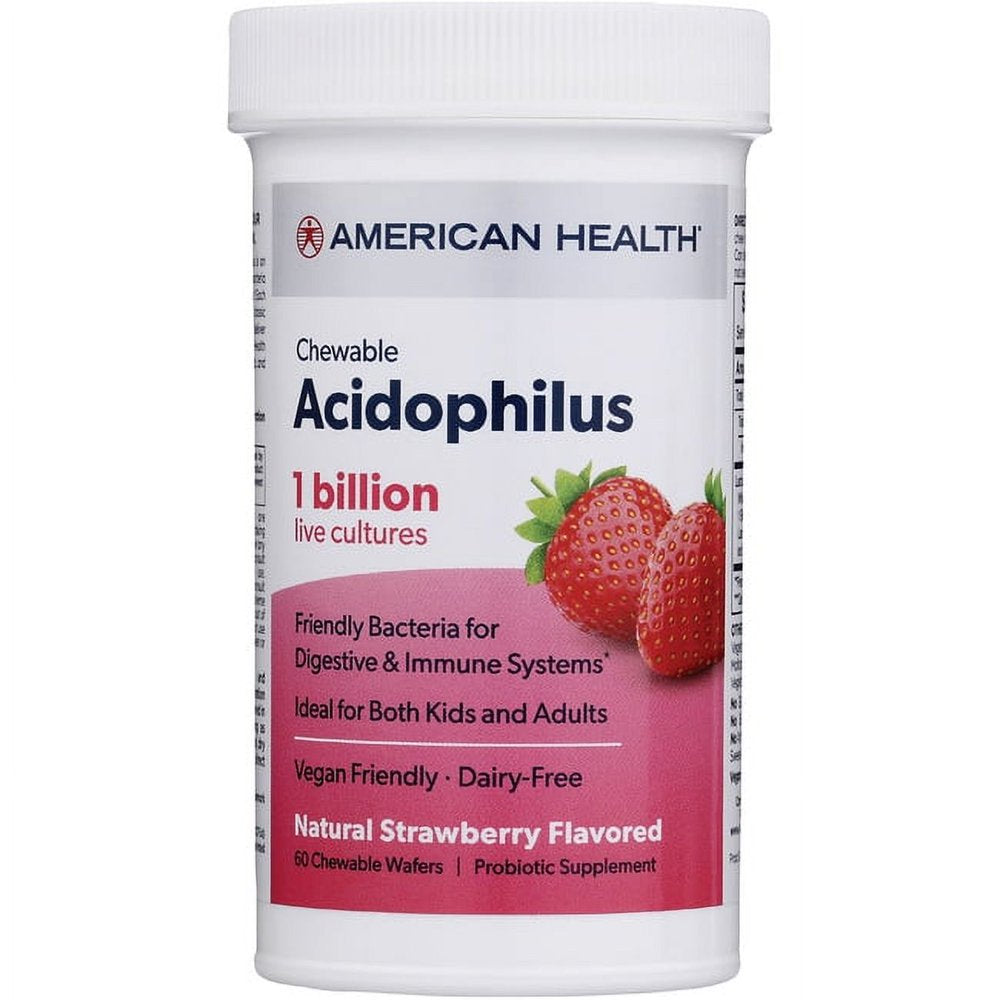 American Health Chewable Acidophilus - Natural Strawberry